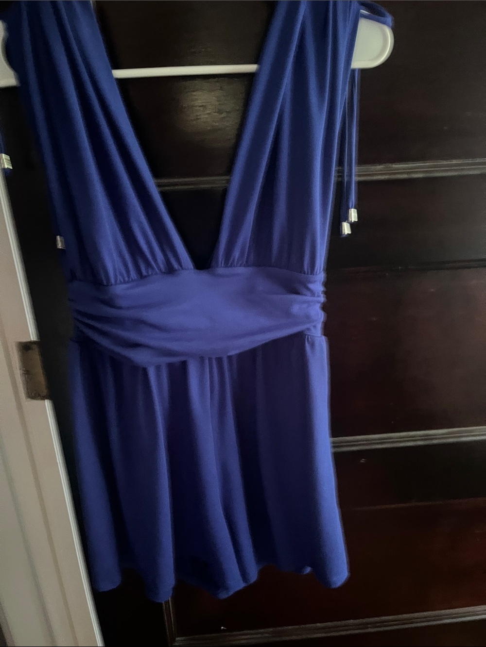 Women’s Deep Blue V-Neck Shorts Romper
